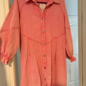 Pink Button-Up Dress